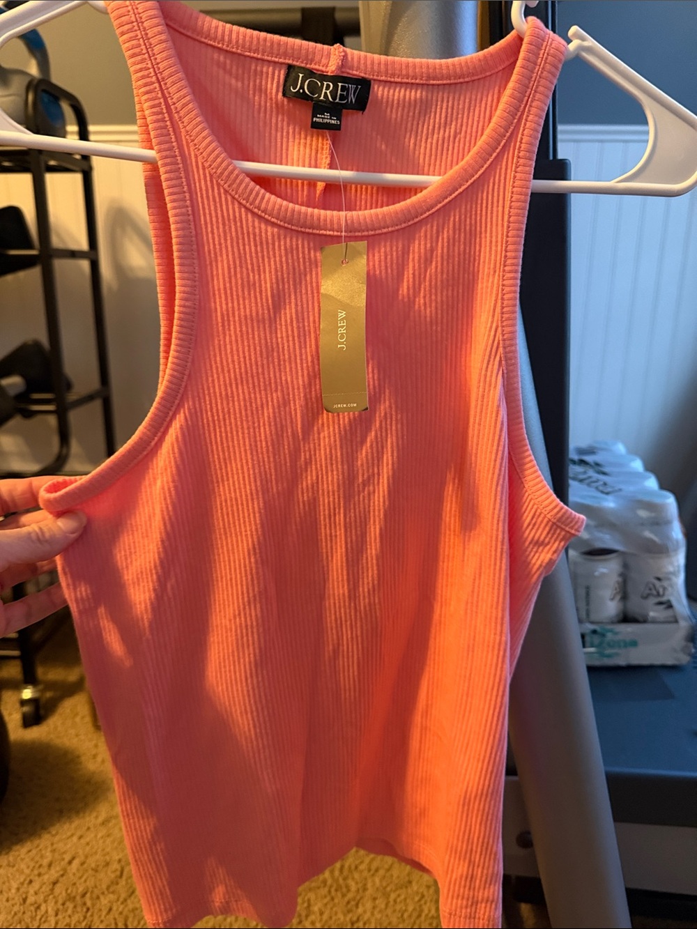 J.Crew Women's New Favorite  Ribbed Tank Top in Coral